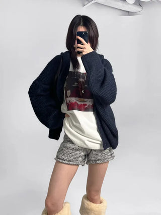 Hera Alpaca Knit Hooded Cardigan
