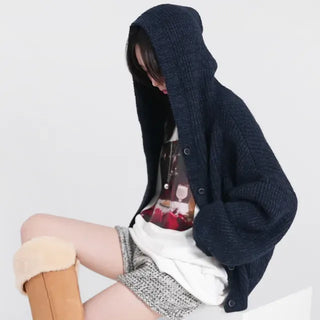 Hera Alpaca Knit Hooded Cardigan
