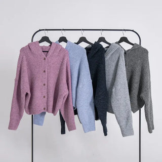 Hera Alpaca Knit Hooded Cardigan
