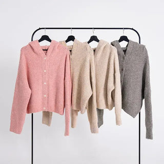 Hera Alpaca Knit Hooded Cardigan