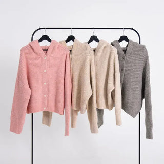 Hera Alpaca Knit Hooded Cardigan