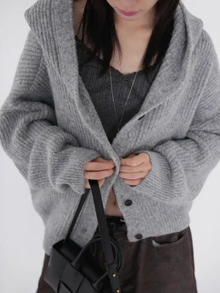 Hera Alpaca Knit Hooded Cardigan