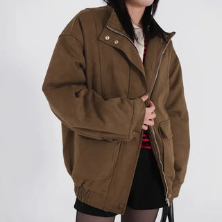 Kaz Suede High-Neck Jumper