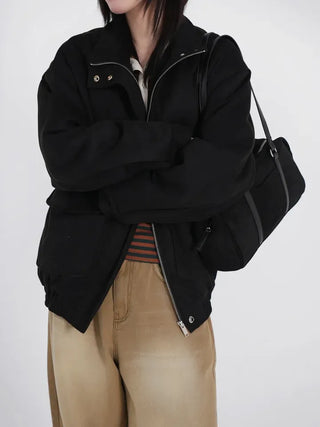 Kaz Suede High-Neck Jumper