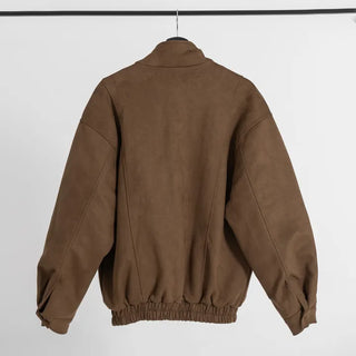 Kaz Suede High-Neck Jumper
