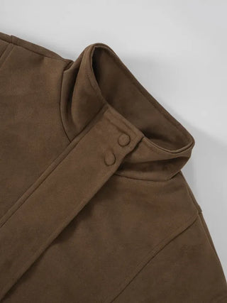 Kaz Suede High-Neck Jumper