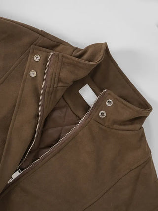 Kaz Suede High-Neck Jumper