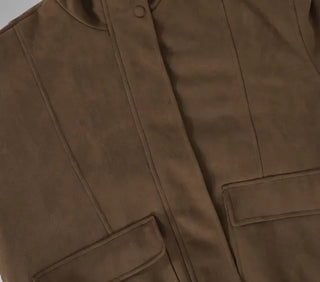 Kaz Suede High-Neck Jumper