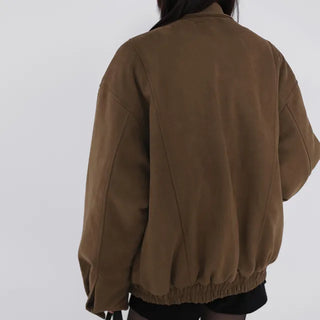 Kaz Suede High-Neck Jumper
