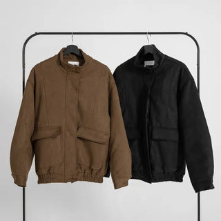 Kaz Suede High-Neck Jumper