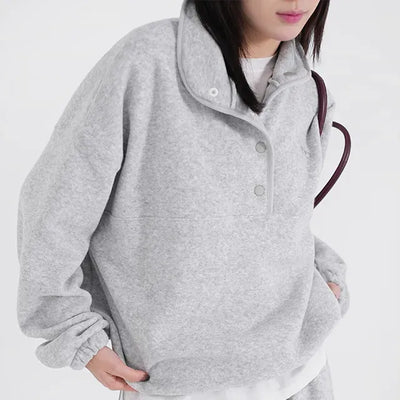 Mohi Fleece Button Sweatshirt