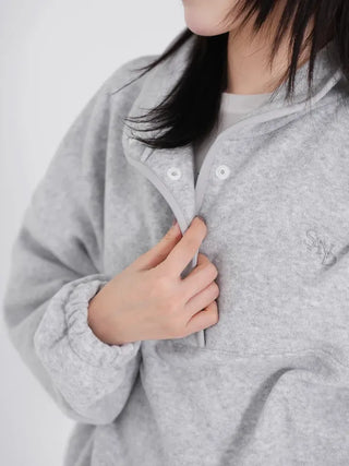 Mohi Fleece Button Sweatshirt