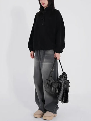 Mohi Fleece Button Sweatshirt