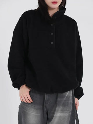 Mohi Fleece Button Sweatshirt