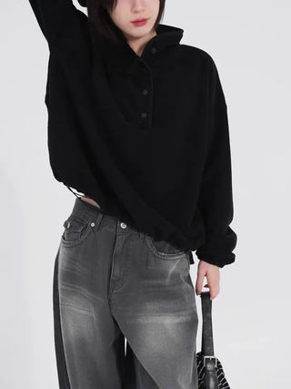Mohi Fleece Button Sweatshirt