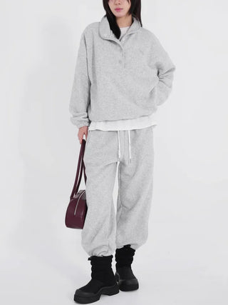 Mohi Fleece Button Sweatshirt