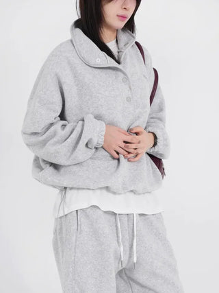 Mohi Fleece Button Sweatshirt