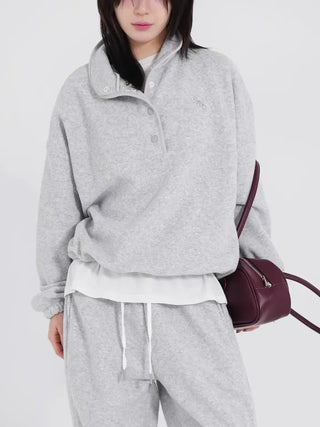 Mohi Fleece Button Sweatshirt