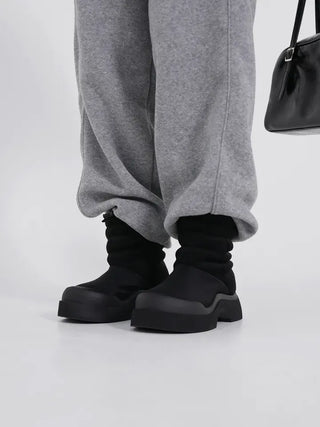 Brun suede platform boots