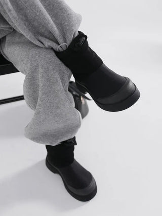 Brun suede platform boots