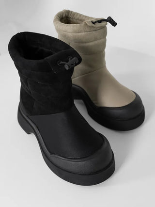 Brun suede platform boots
