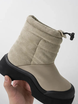 Brun suede platform boots
