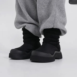 Brun suede platform boots