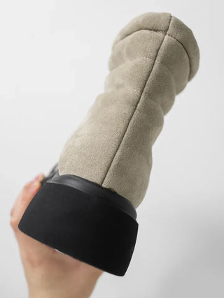 Brun suede platform boots