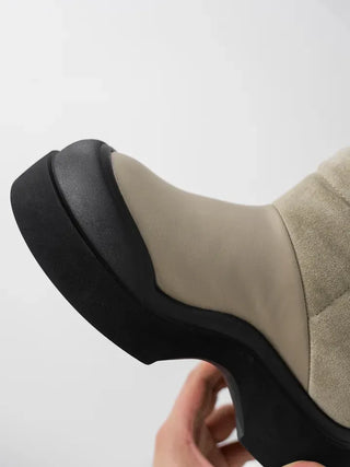 Brun suede platform boots