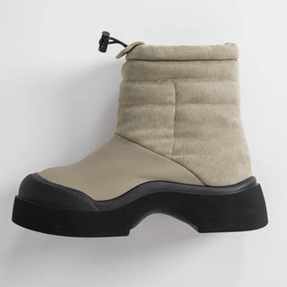 Brun suede platform boots