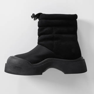Brun suede platform boots