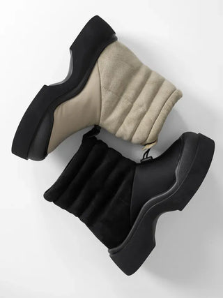 Brun suede platform boots