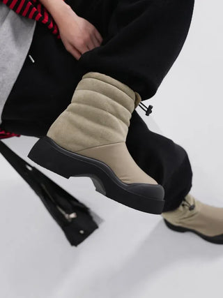 Brun suede platform boots
