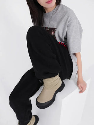 Brun suede platform boots