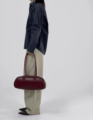 Wood two-pintuck wide slacks