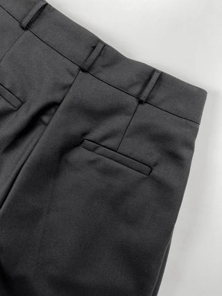 Wood two-pintuck wide slacks
