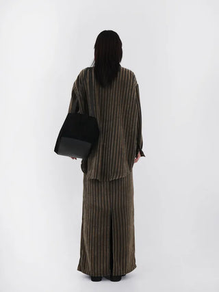 Mer Velvet Striped Long Skirt