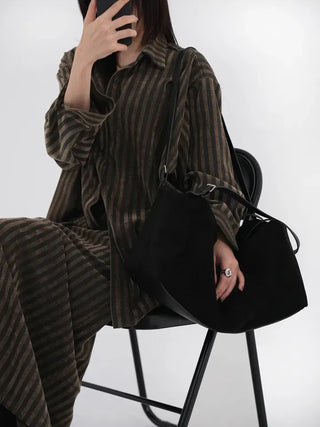 Mer Velvet Striped Long Skirt