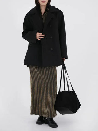 Mer Velvet Striped Long Skirt