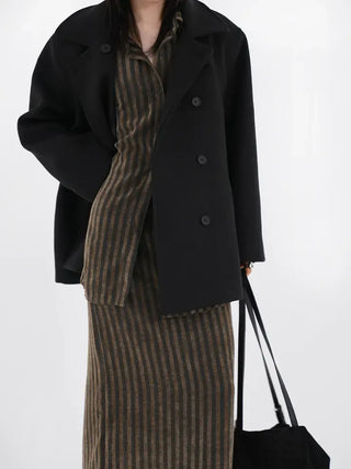 Mer Velvet Striped Long Skirt
