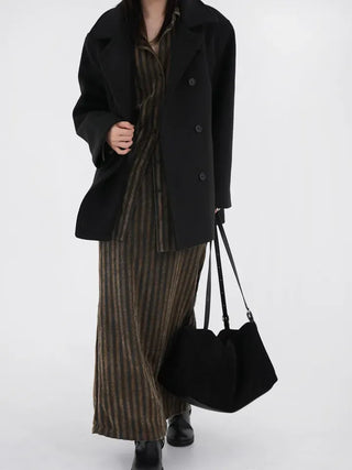 Mer Velvet Striped Long Skirt