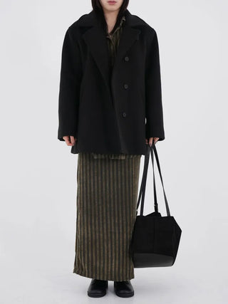 Mer Velvet Striped Long Skirt
