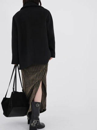 Mer Velvet Striped Long Skirt