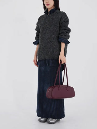 Mer Velvet Striped Long Skirt