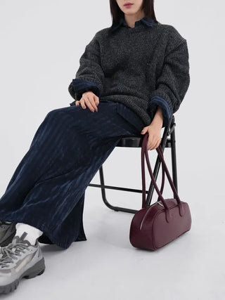 Mer Velvet Striped Long Skirt
