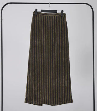 Mer Velvet Striped Long Skirt