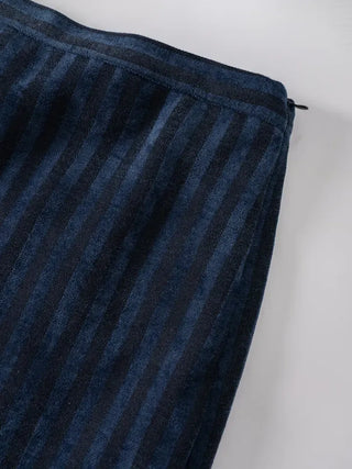 Mer Velvet Striped Long Skirt