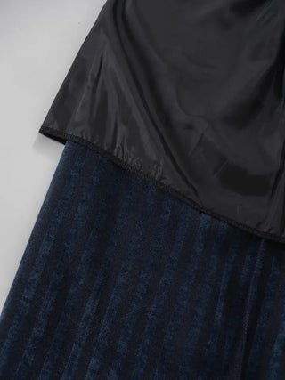 Mer Velvet Striped Long Skirt