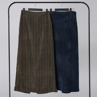 Mer Velvet Striped Long Skirt