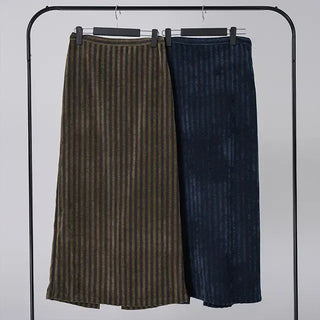 Mer Velvet Striped Long Skirt